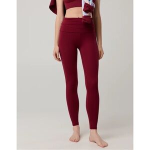 NWOT Aerie Offline Real Me Xtra Fold Over Leggings Size XS in Deep Cherry
